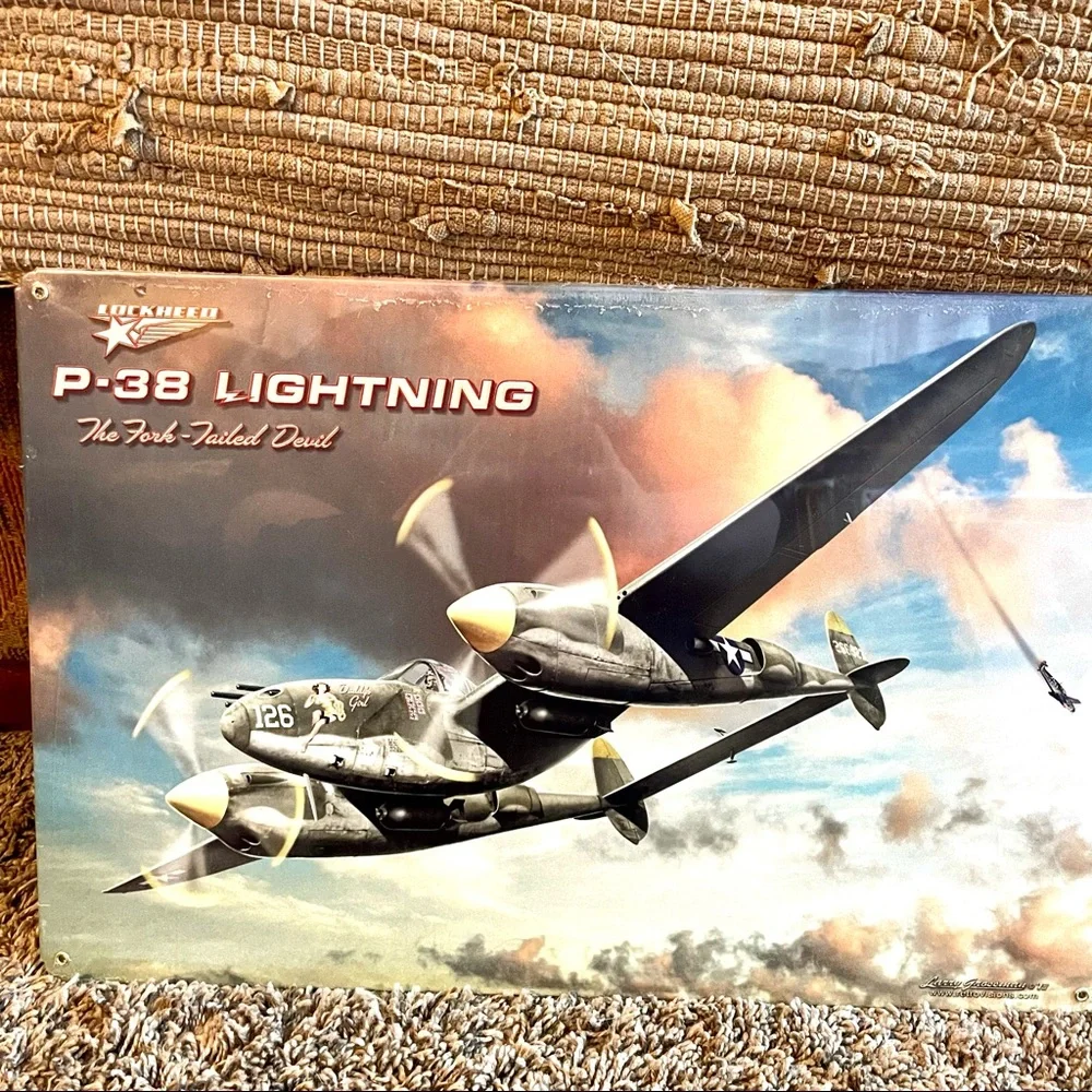 NEW Heavy Duty Steel P-38 Lightning Metal Sign